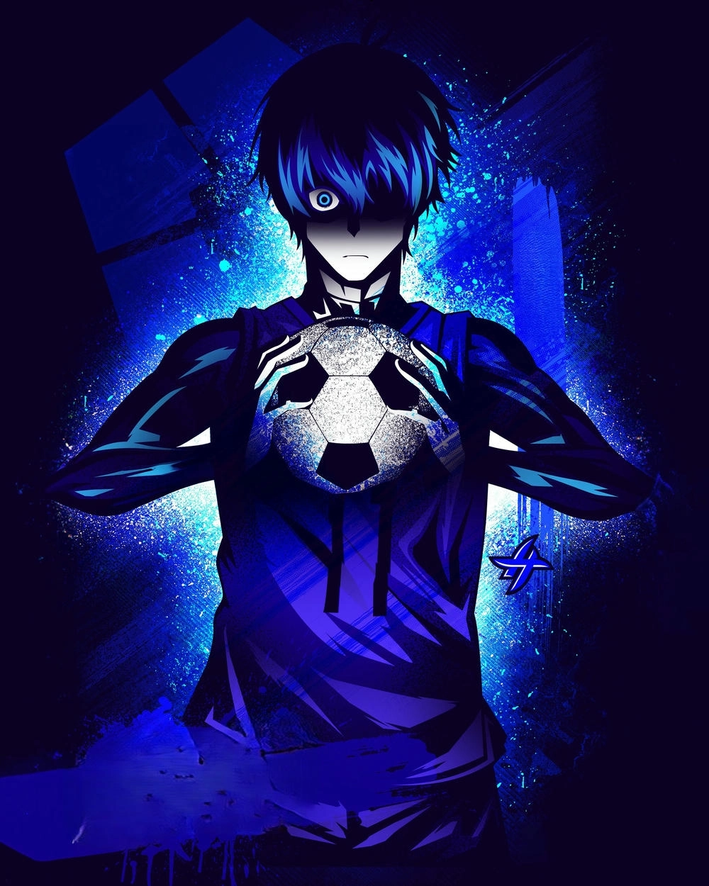 hình blue lock anime phong cách tranh vẽ 