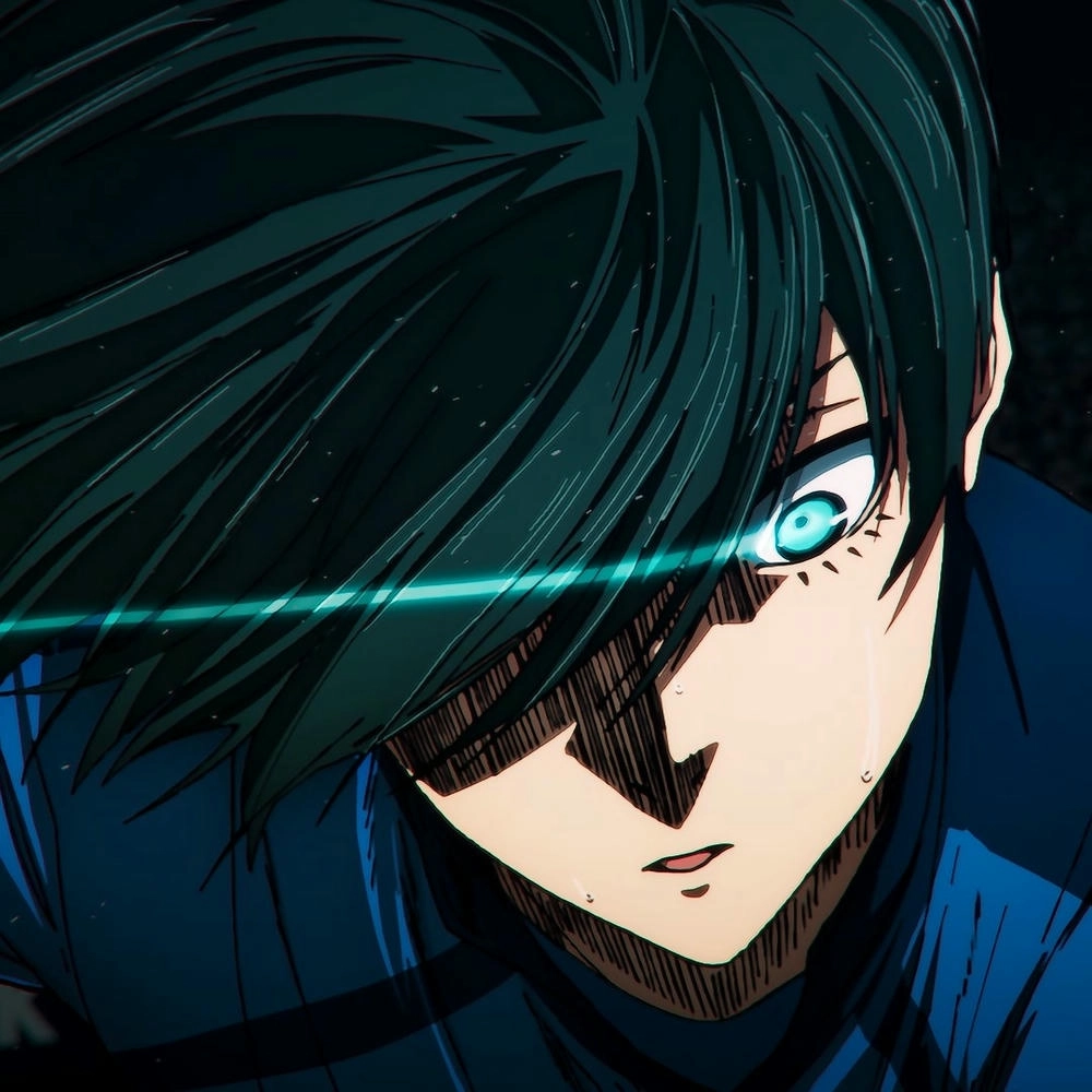 ảnh anime blue lock tập trung vào ánh mắt 