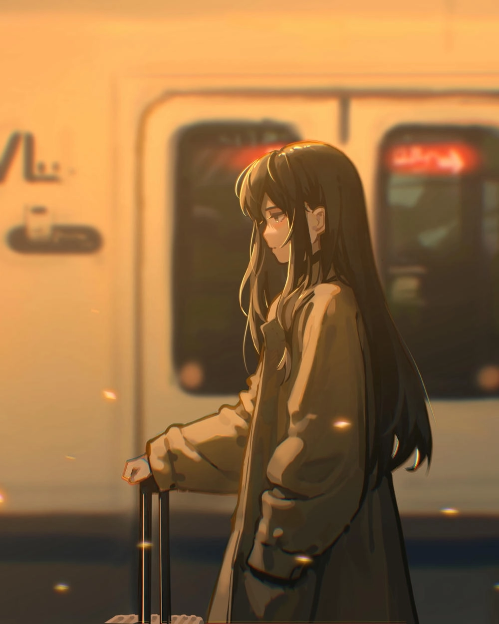 bức ảnh anime buồn toa tàu 