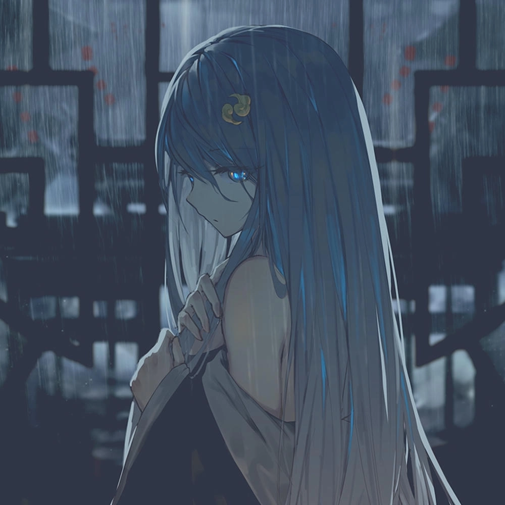 hình anime buồn một mình giữa mưa 