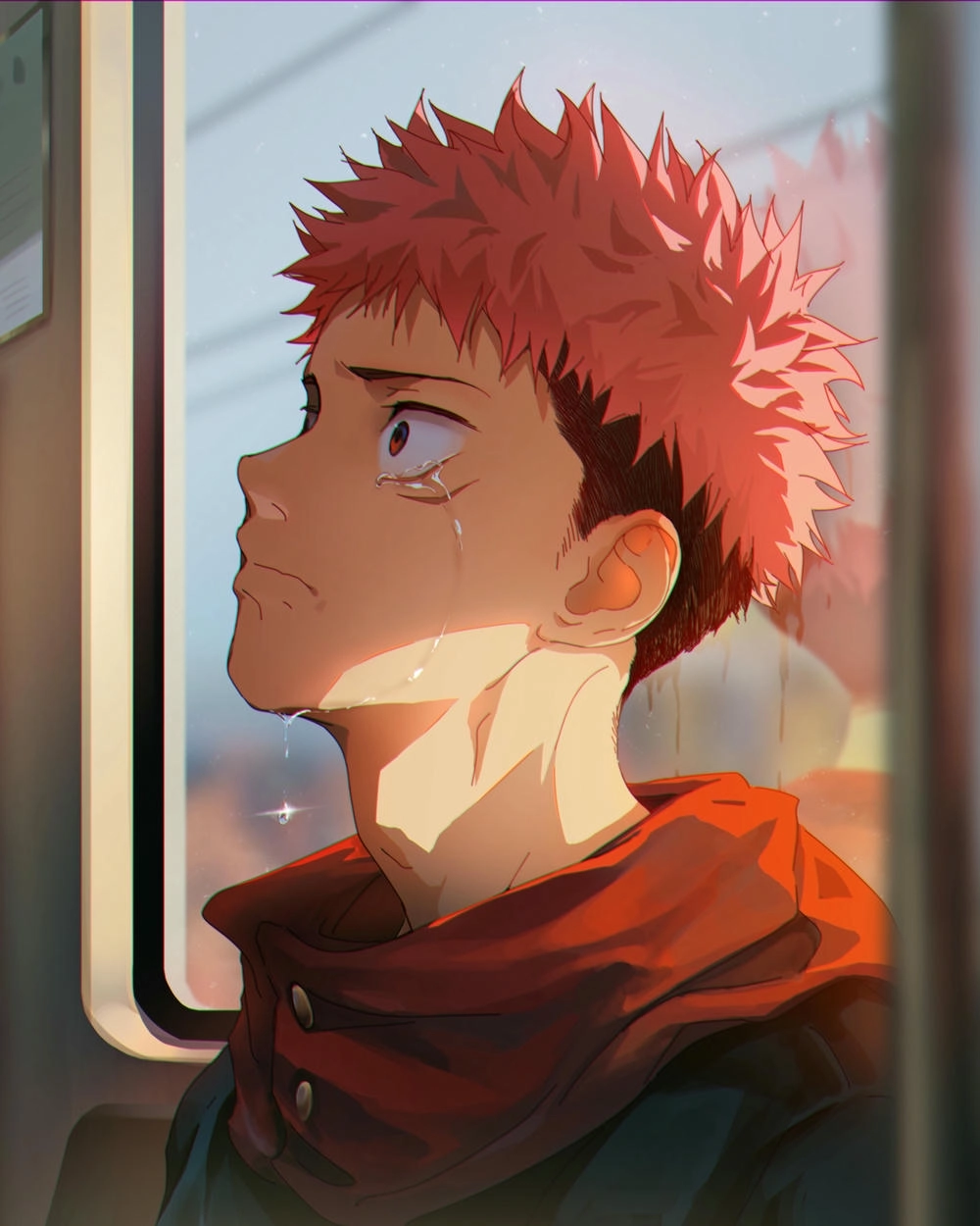 bức ảnh anime buồn trên tàu