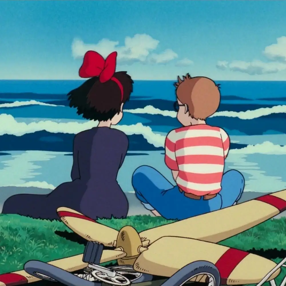 ảnh anime chill khung cảnh tối giản 