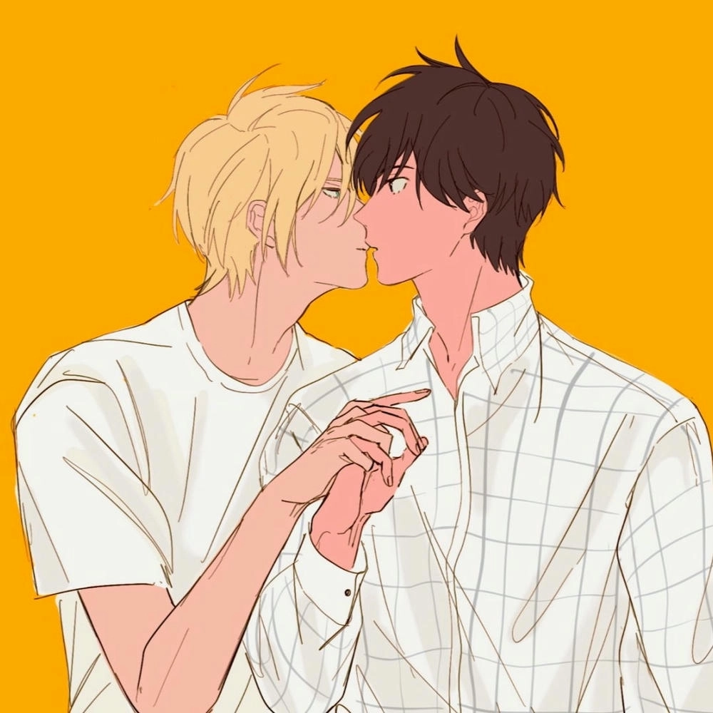 hình ảnh anime đam mỹ nền vàng 