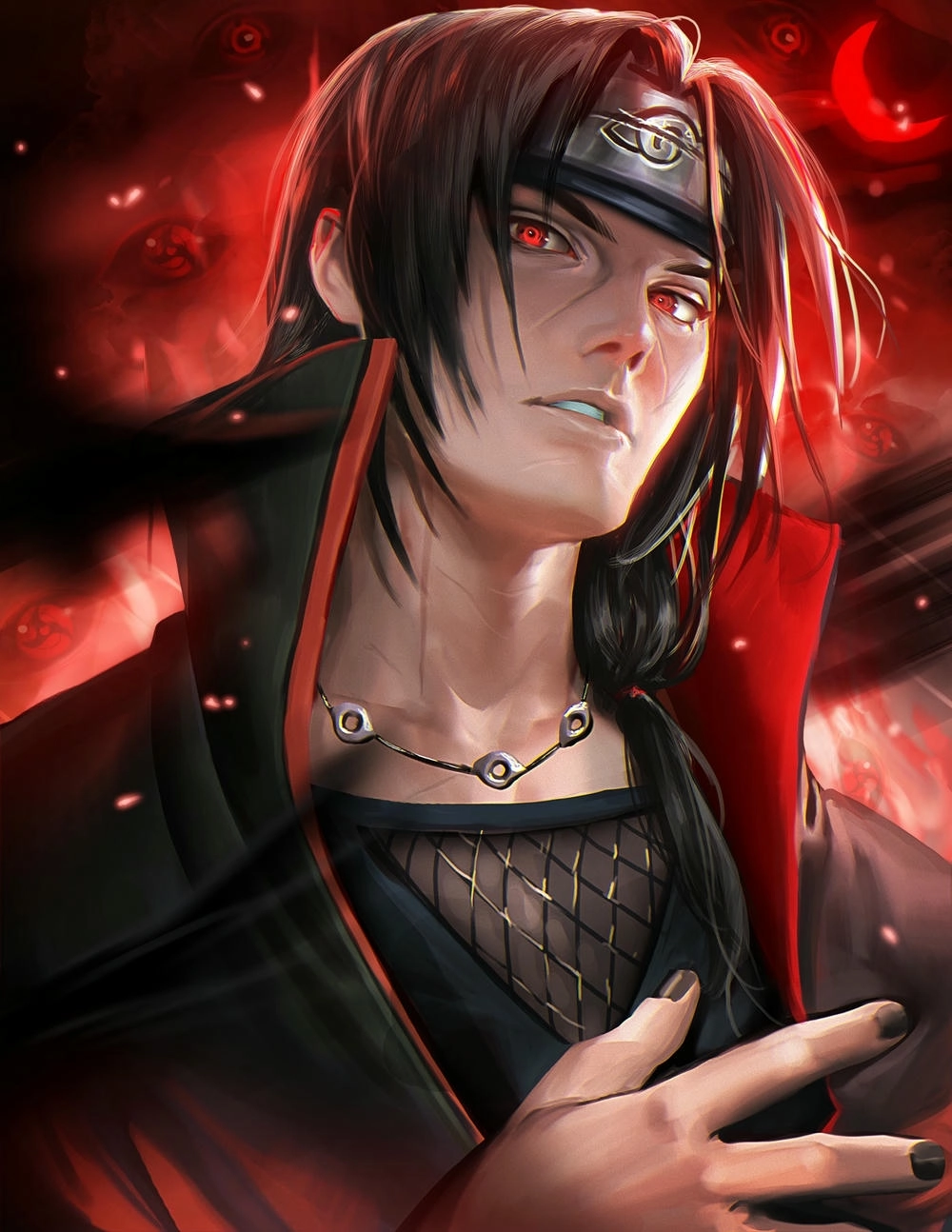 ảnh itachi nền đỏ 