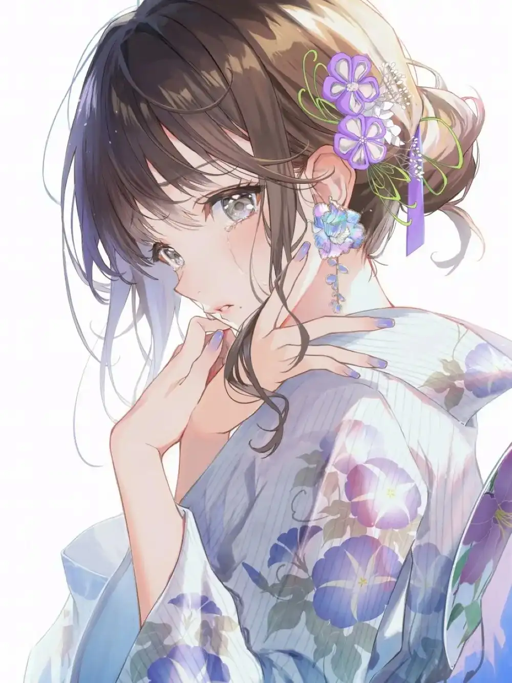 ảnh anime khóc không thành tiếng