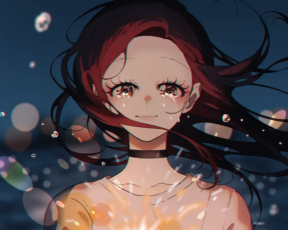 hình anime khóc tủi thân