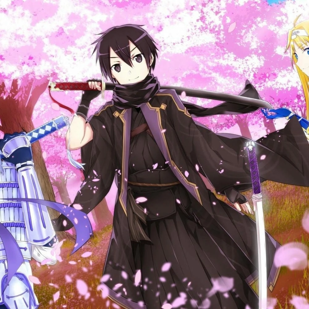 Kirito với ánh sáng phát ra từ kiếm 