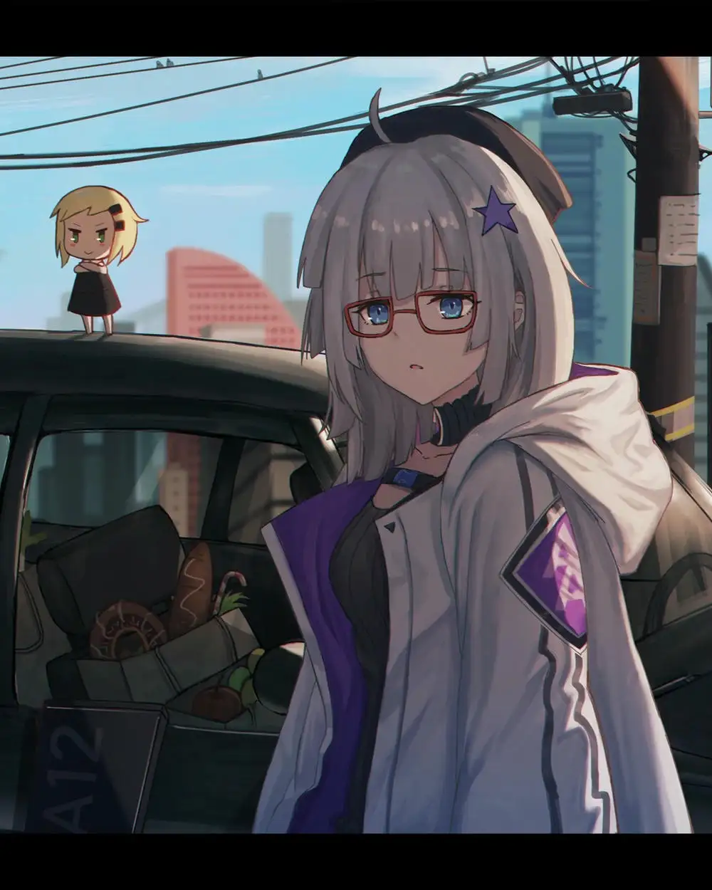 ảnh anime nữ đeo kính xinh xắn 