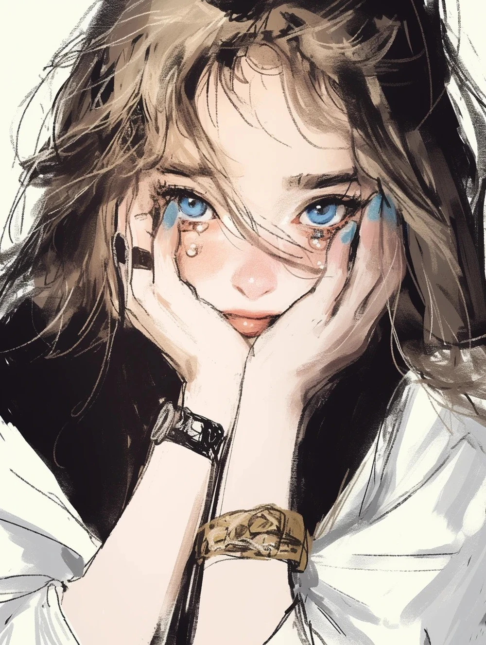 ảnh anime nữ khóc