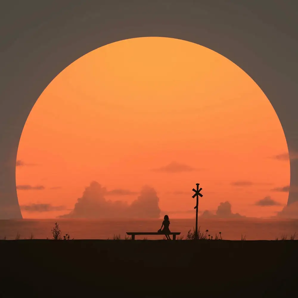 phong cảnh anime đêm thành phố tĩnh lặng 