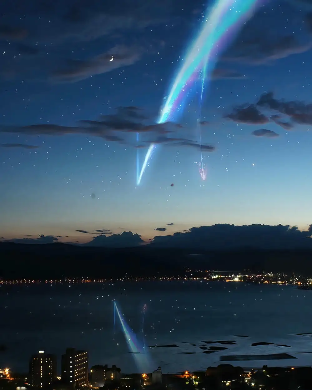 ảnh anime phong cảnh đêm lung linh 