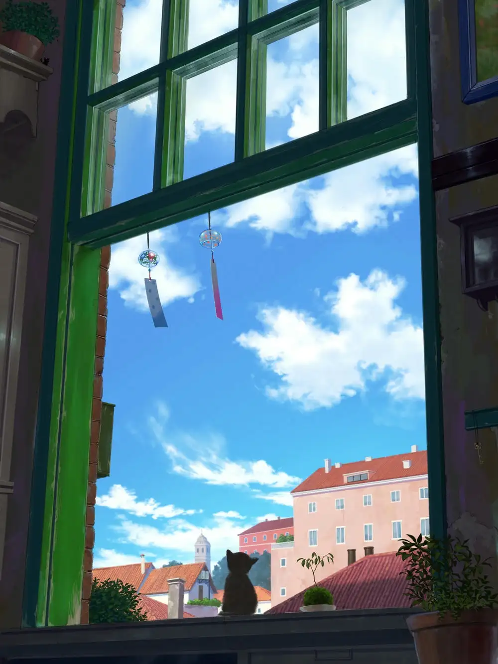 anime phong cảnh thành phố tương lai 