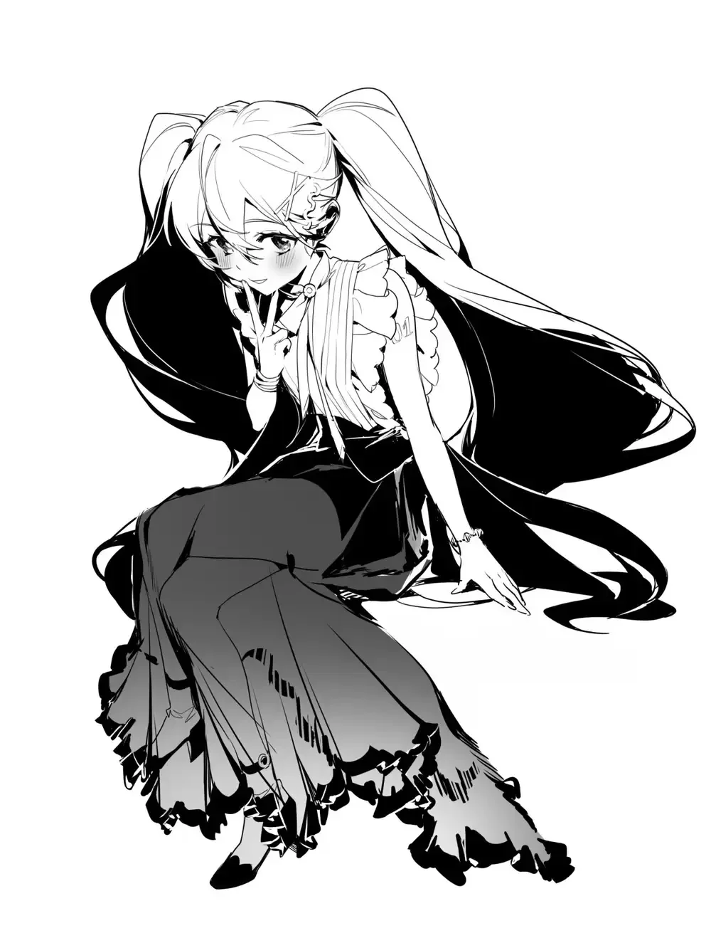 hình anime trắng đen buồn
