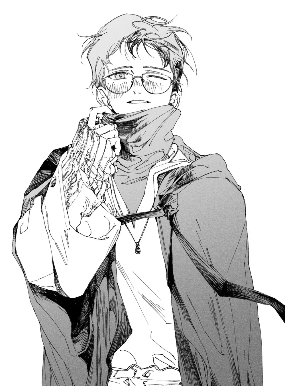 hình anime trắng đen nam