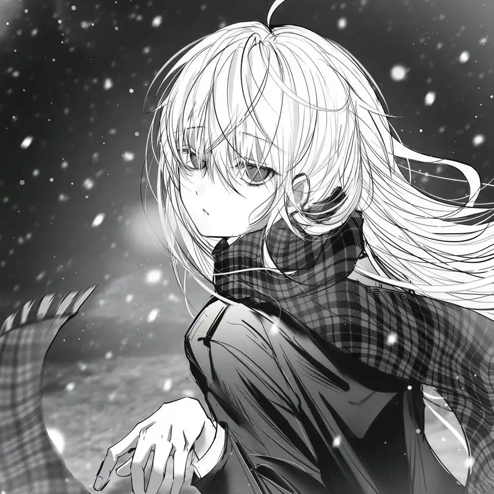 ảnh anime trắng đen buồn