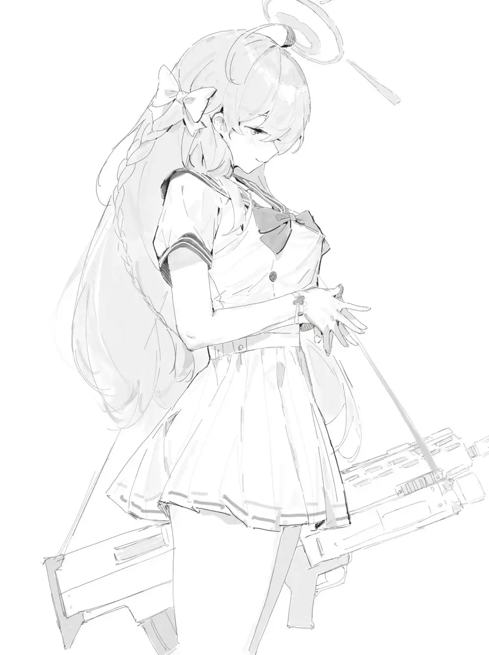ảnh trắng đen anime học đường