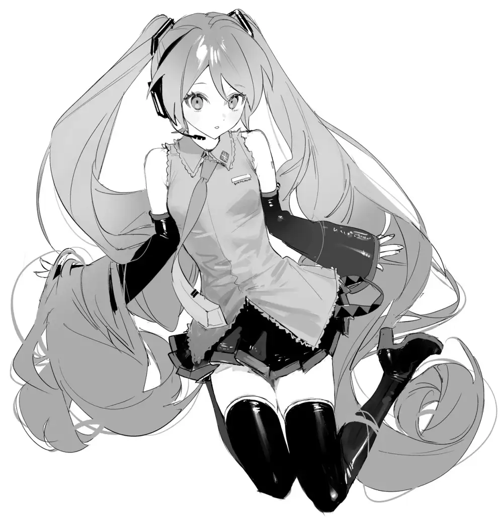 hình anime trắng đen cute dễ thương 