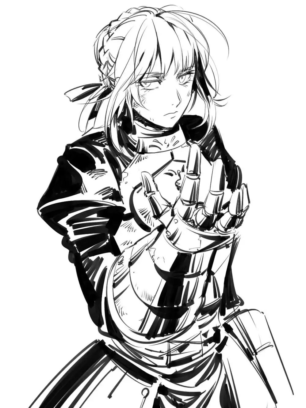 tranh vẽ anime nữ ngầu cá tính 