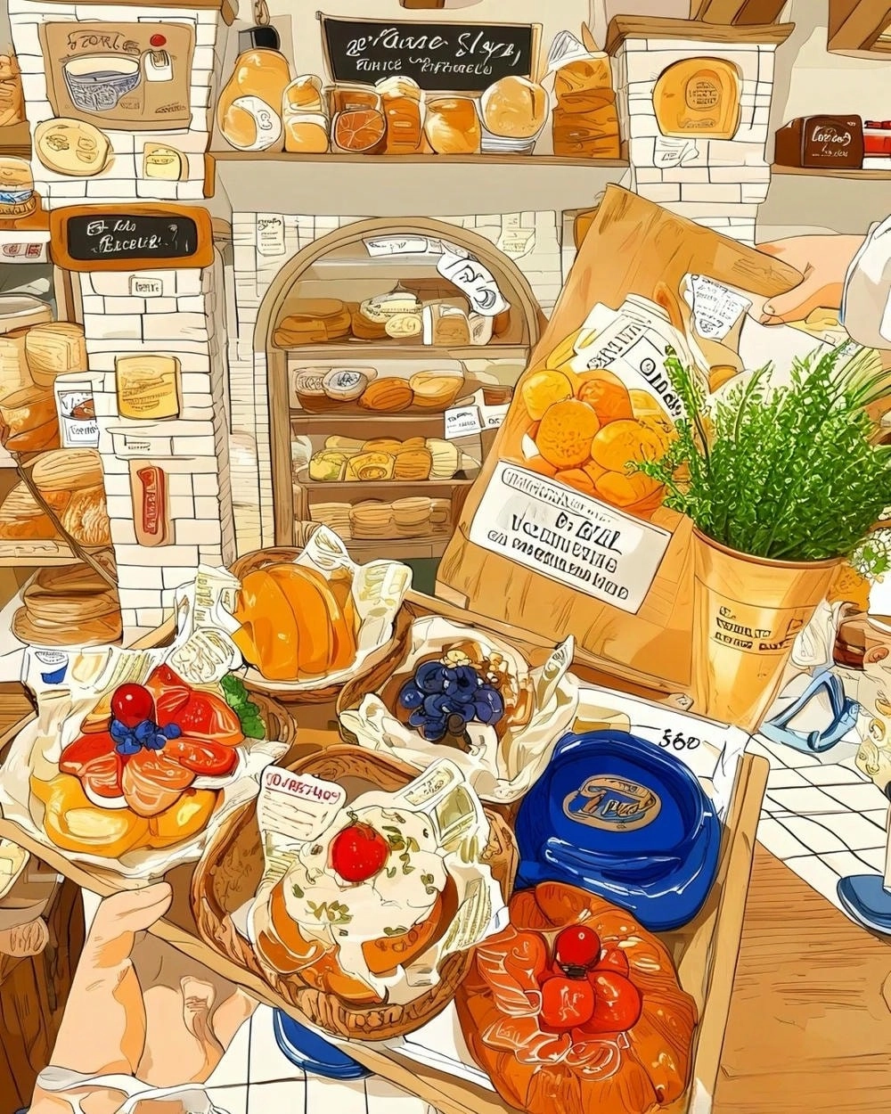 hình ảnh anime học sinh ăn bánh