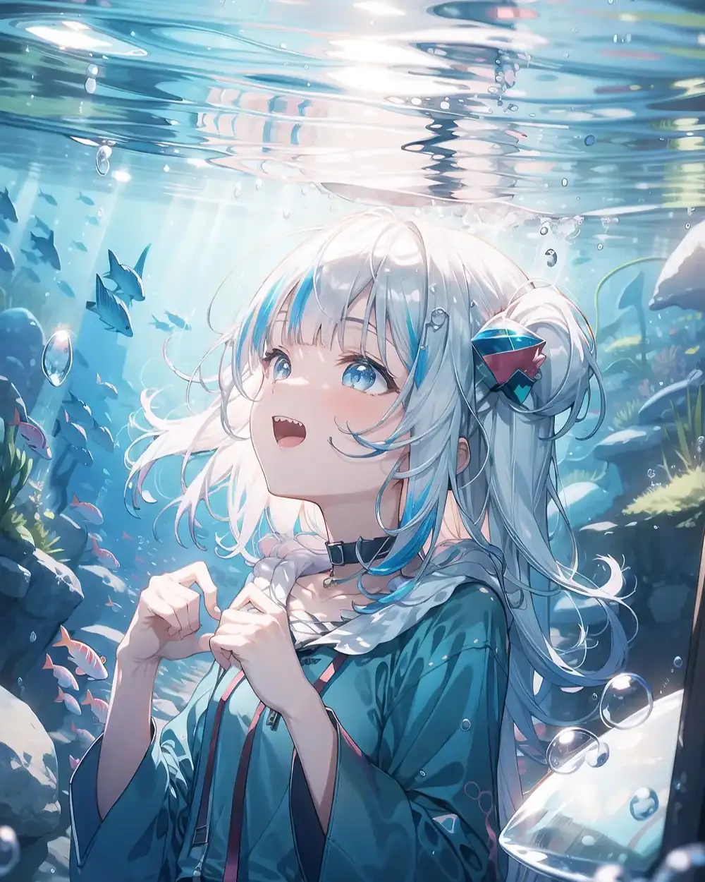 ảnh gura anime cá mập nổi bật 