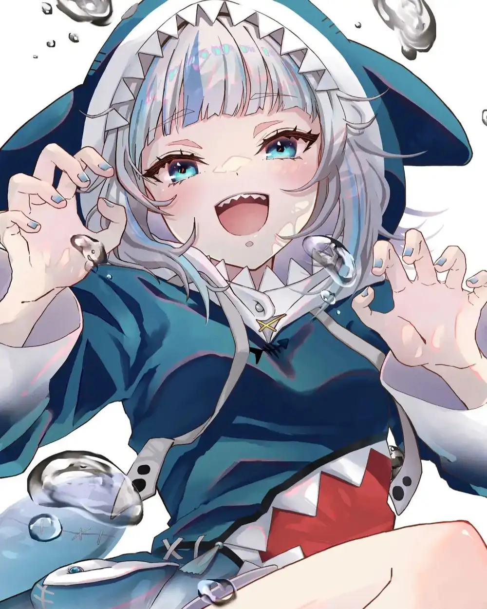 ảnh anime gura cá mập sắc nét 