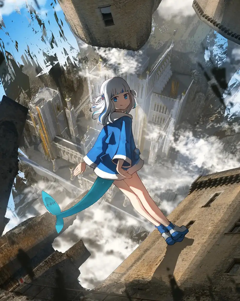 anime gura cá mập ảnh chất lượng cao 