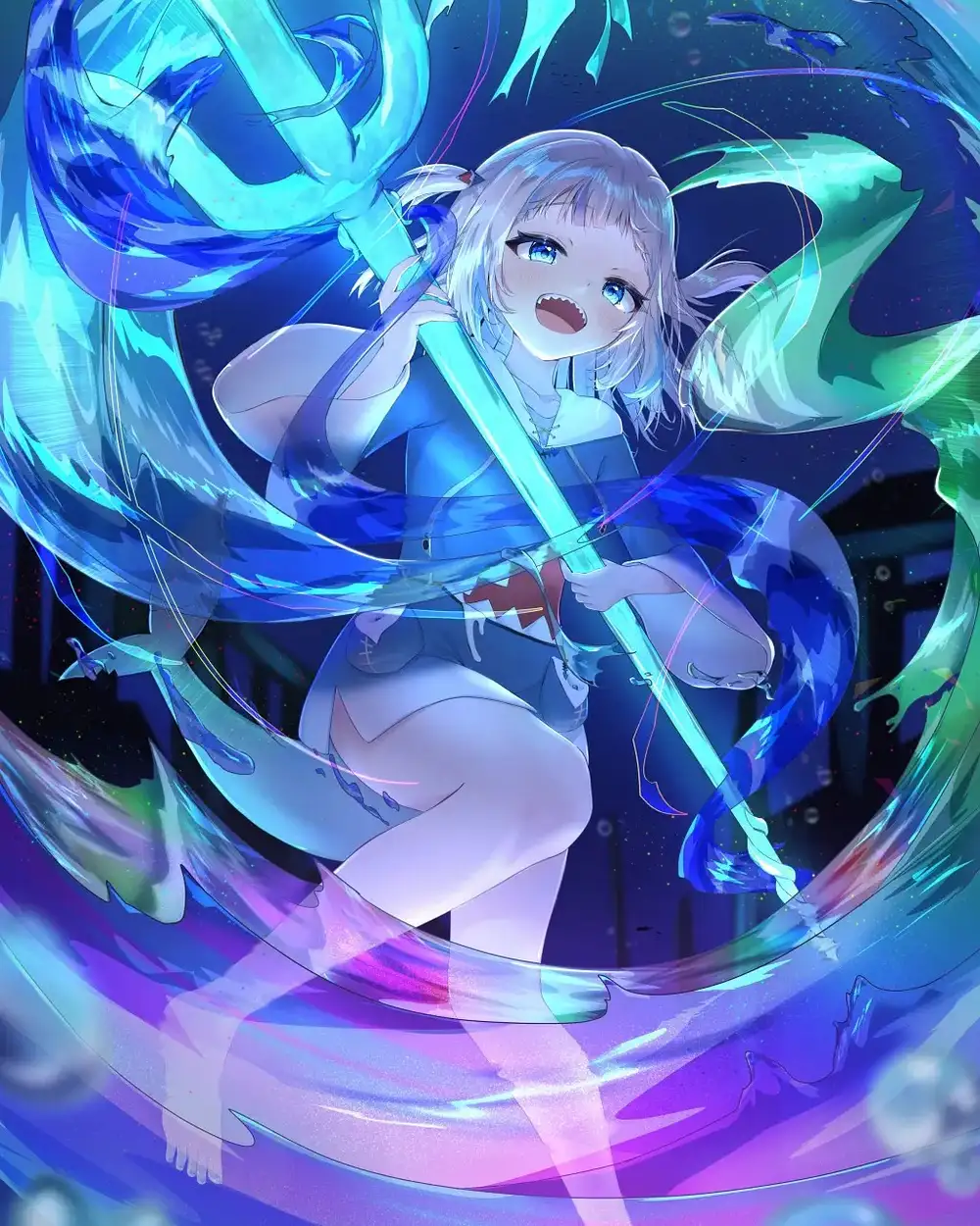 gura cá mập anime ảnh nổi bật 