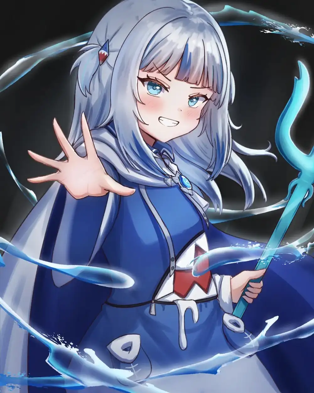 gura anime cá mập hình ảnh đẹp mắt 