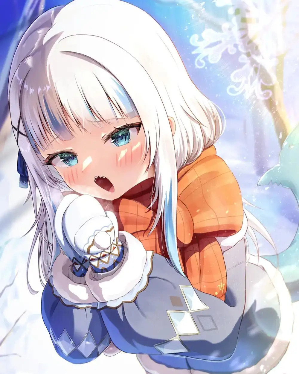 gura cá mập anime sắc thái 