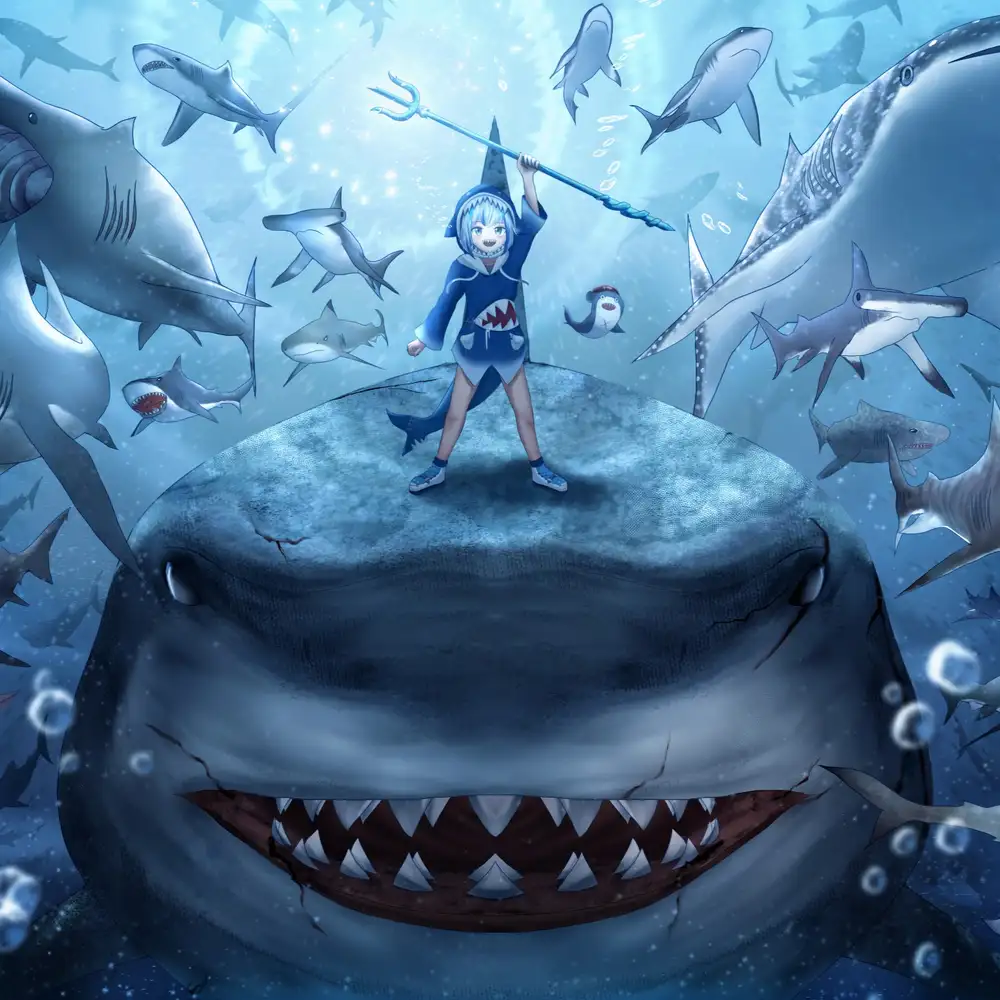 ảnh nhân vật anime cá mập cute