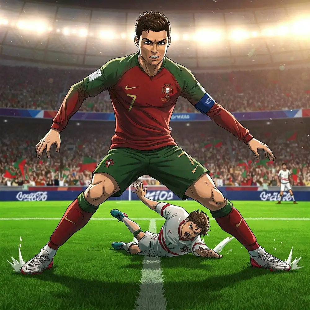 hình ảnh ronaldo trong anime hành động 