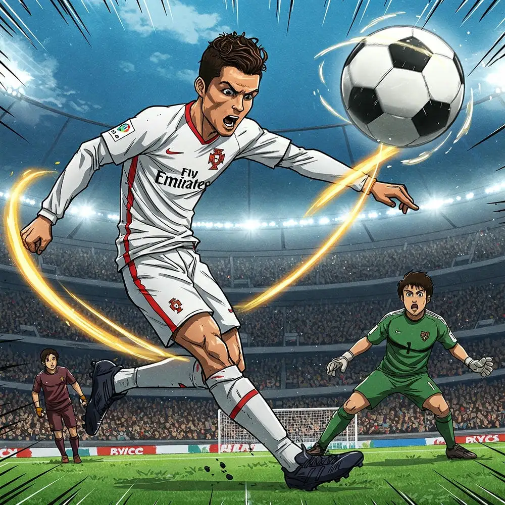 hình ảnh anime cr7 với đội bóng