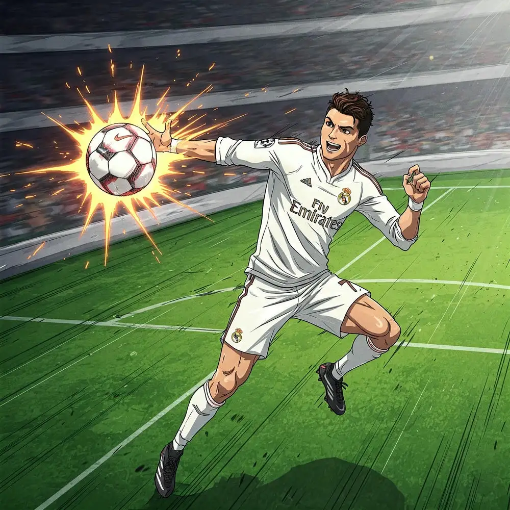 ronaldo trong phong cách anime 
