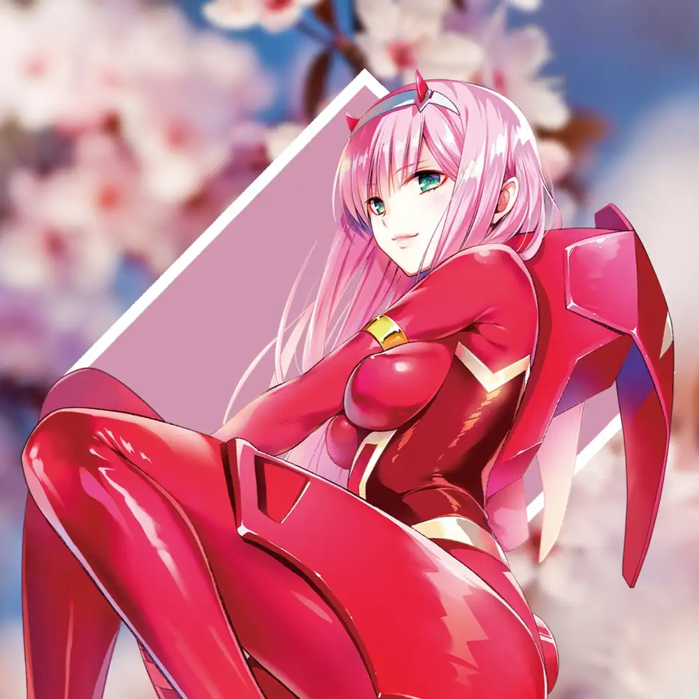 ảnh zero two trong tư thế chiến đấu 