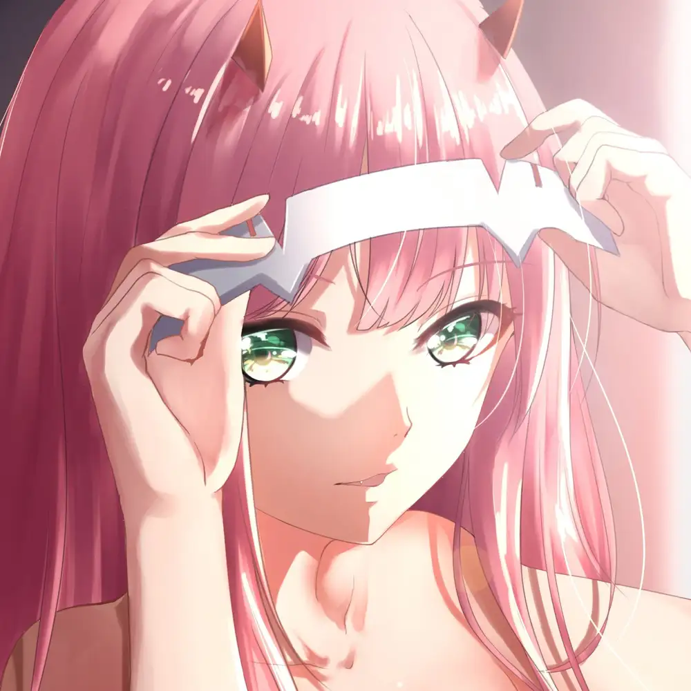 hình ảnh zero two với đôi tai demon nổi bật 