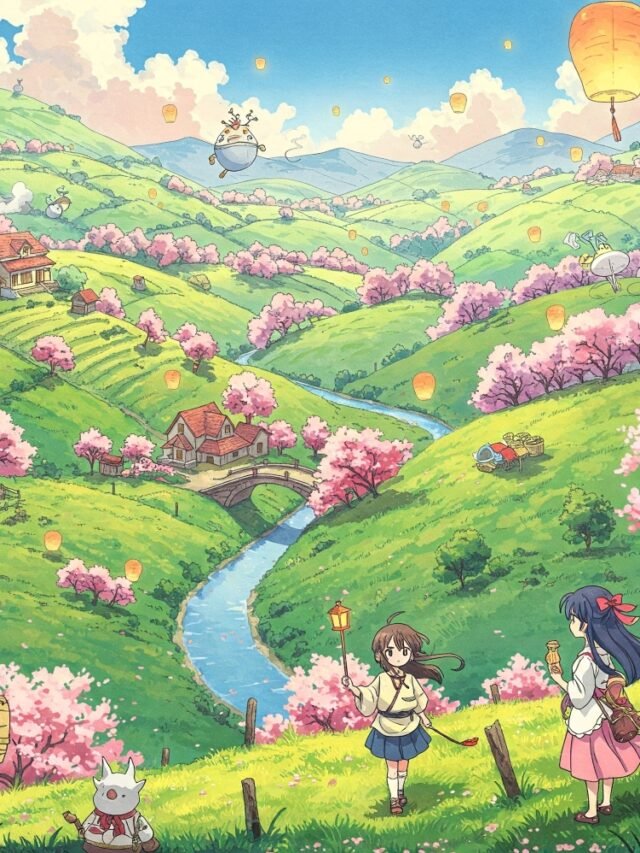 hình ảnh anime phong cảnh lãng mạn