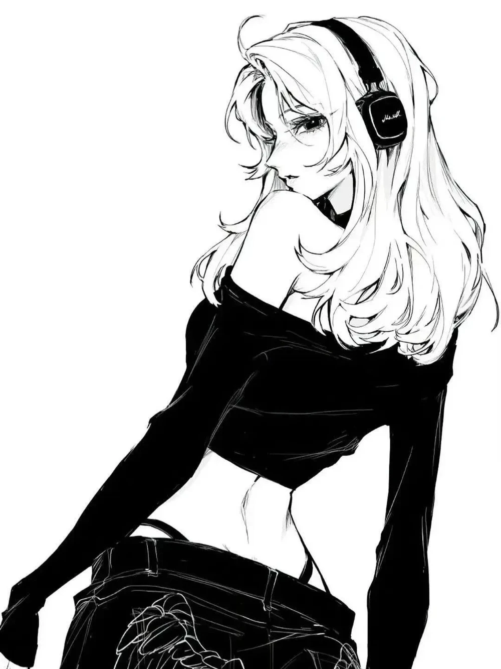 hình anime trắng đen lạnh lùng 3