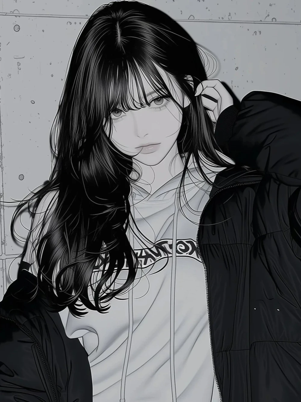 hình anime trắng đen lạnh lùng 4