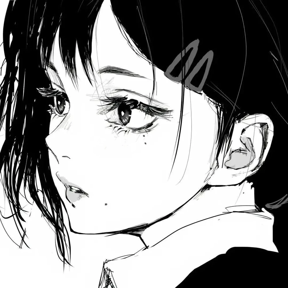 hình anime trắng đen lạnh lùng