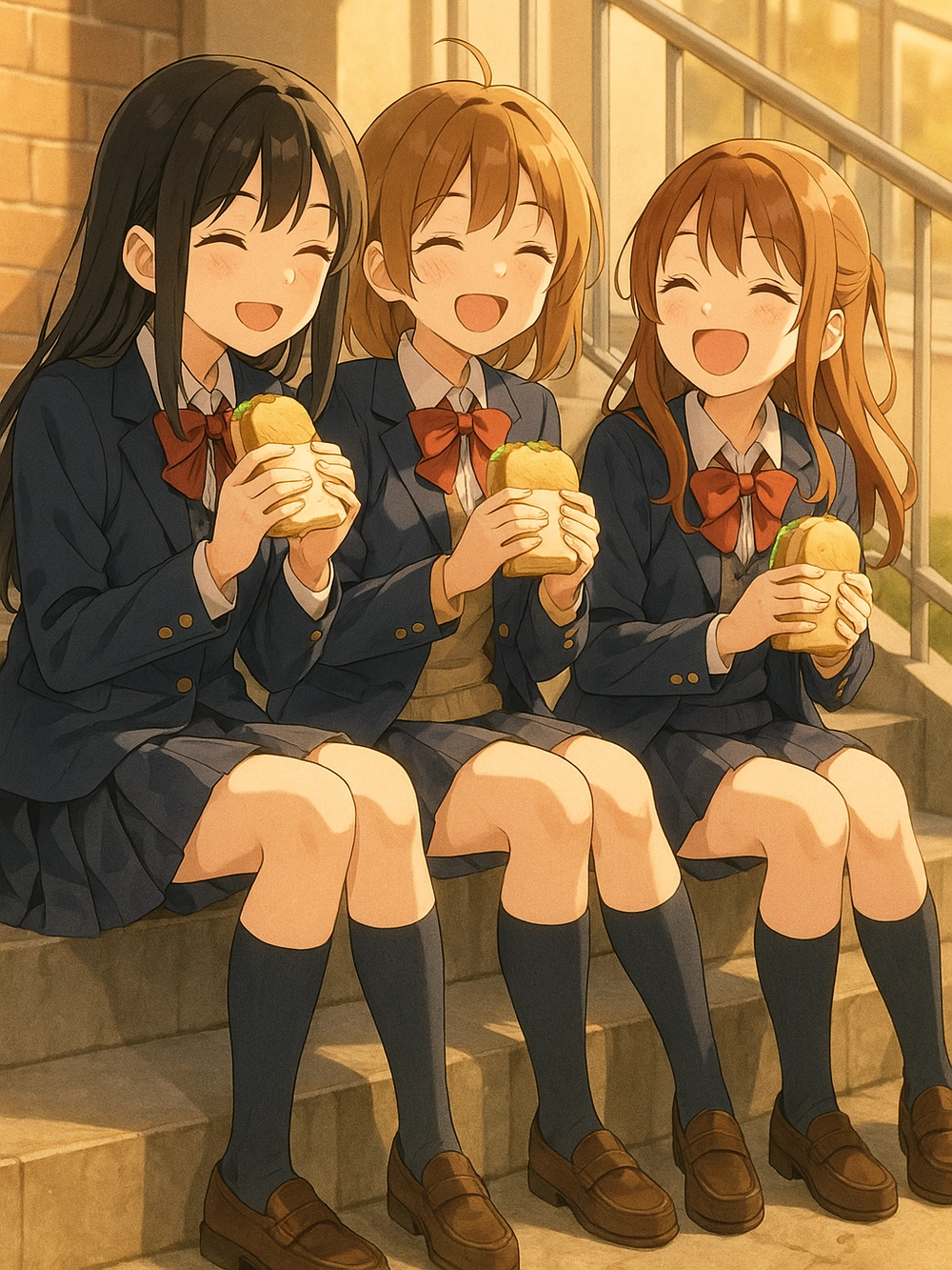 hình ảnh 3 người bạn thân anime nữ dễ thương 