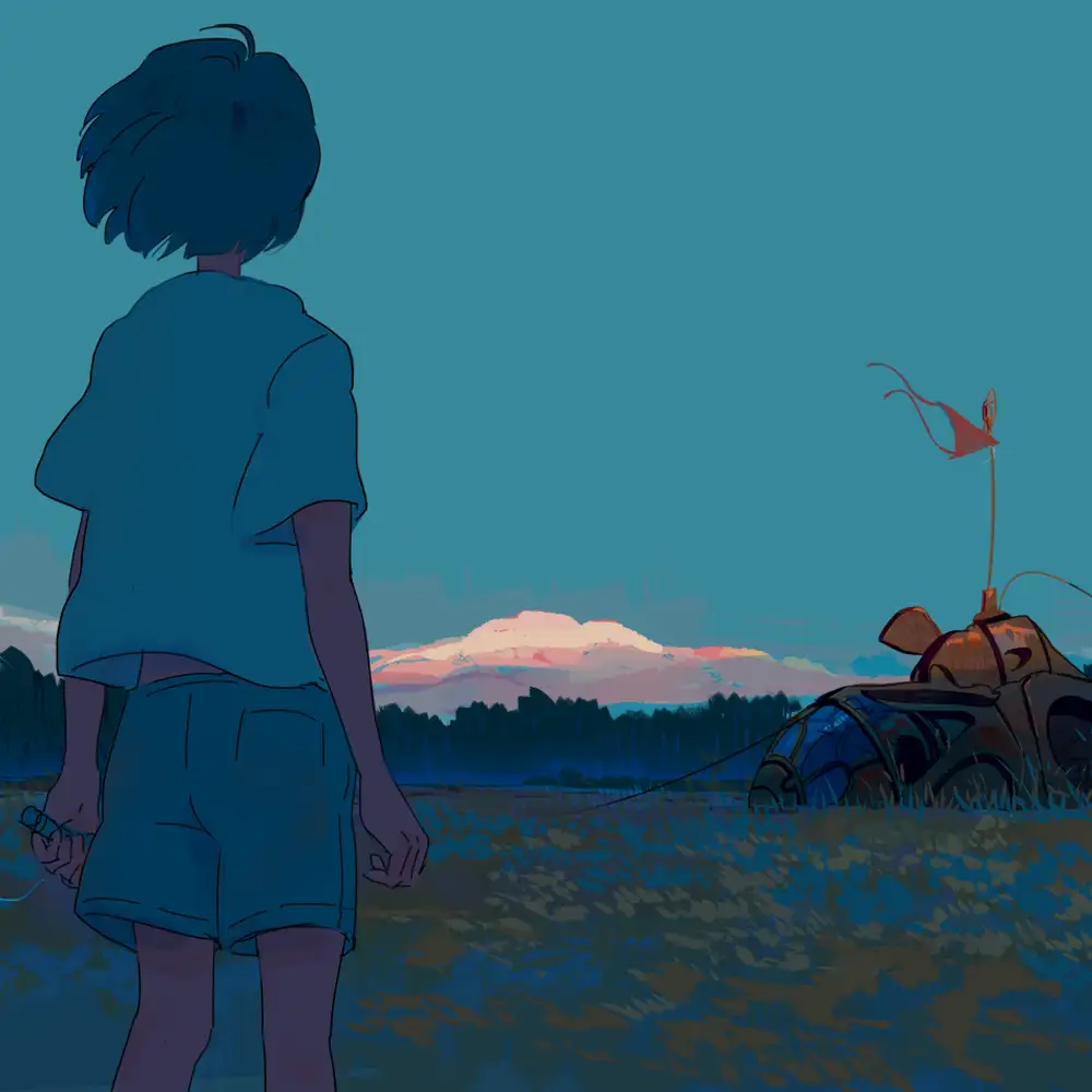 bầu trời anime ánh sáng dịu nhẹ 