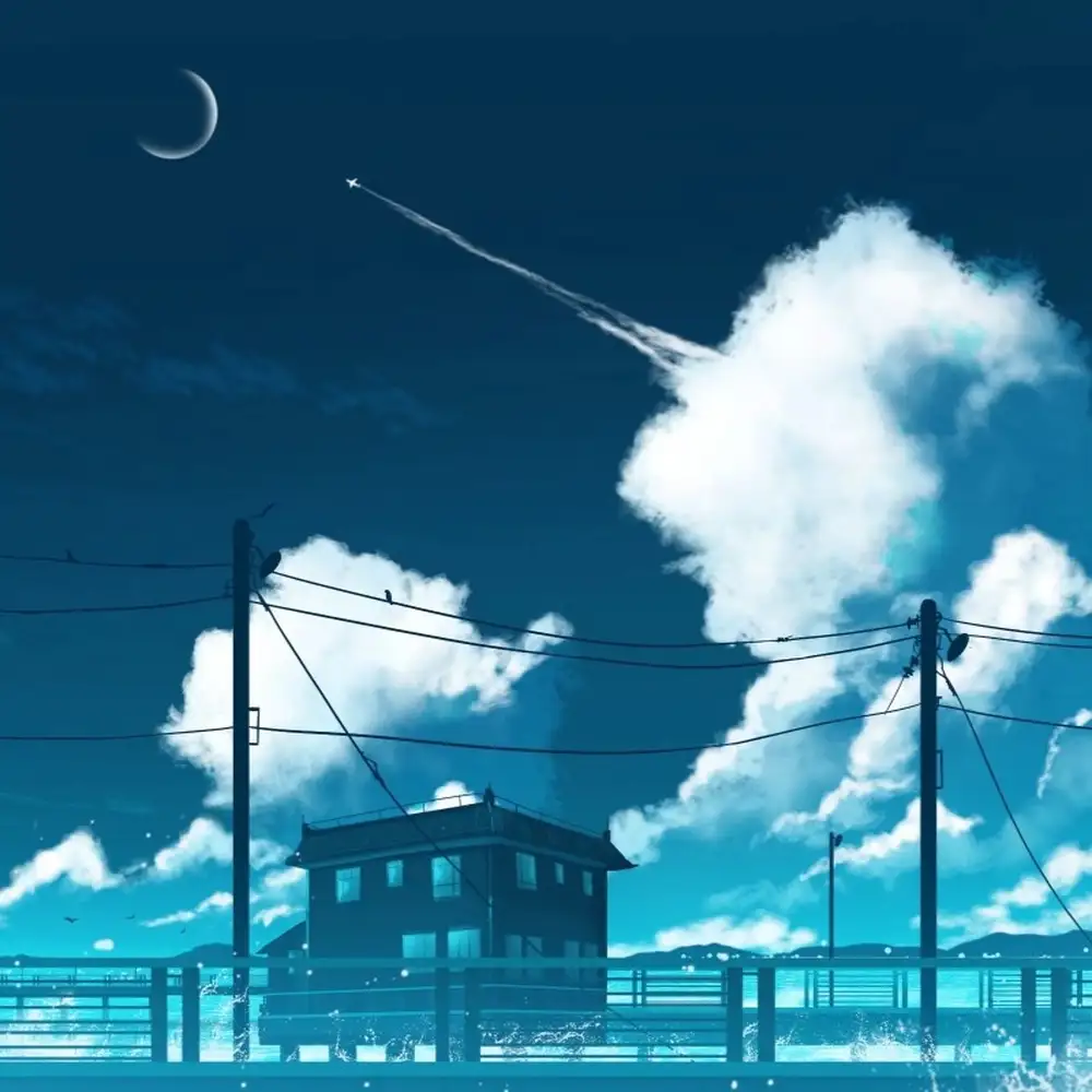 bầu trời anime bình minh tuyệt đẹp 