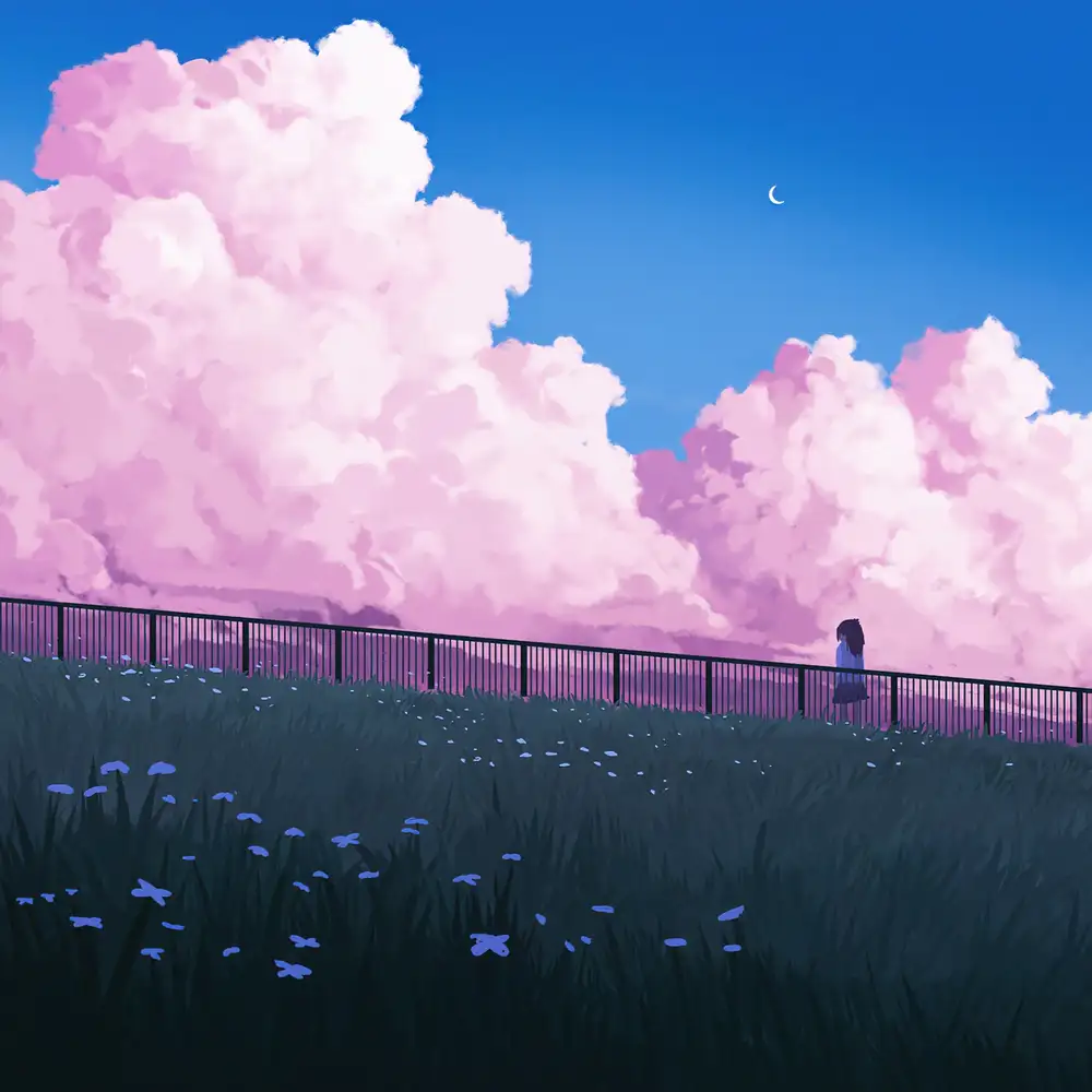 ảnh anime bầu trời sáng trong 