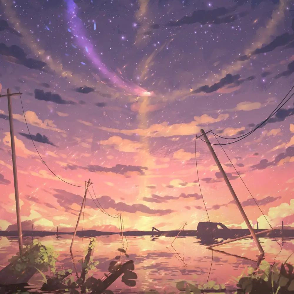 ảnh anime bầu trời huyền ảo 