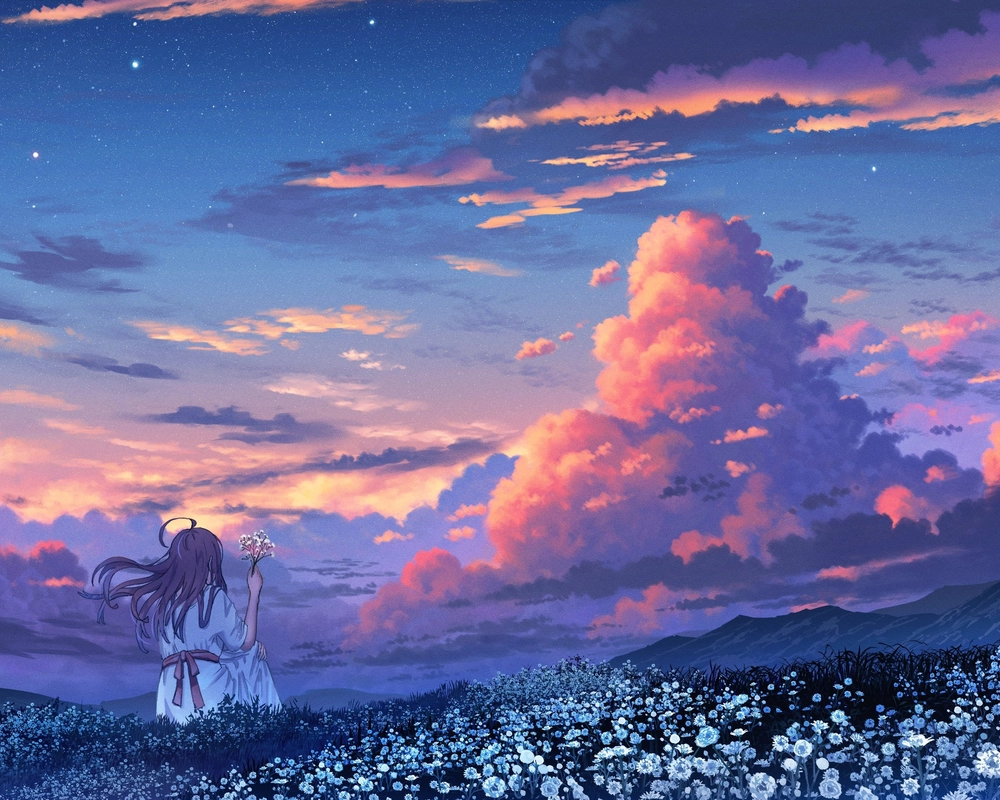 hình ảnh làng quê yên bình anime mộc mạc