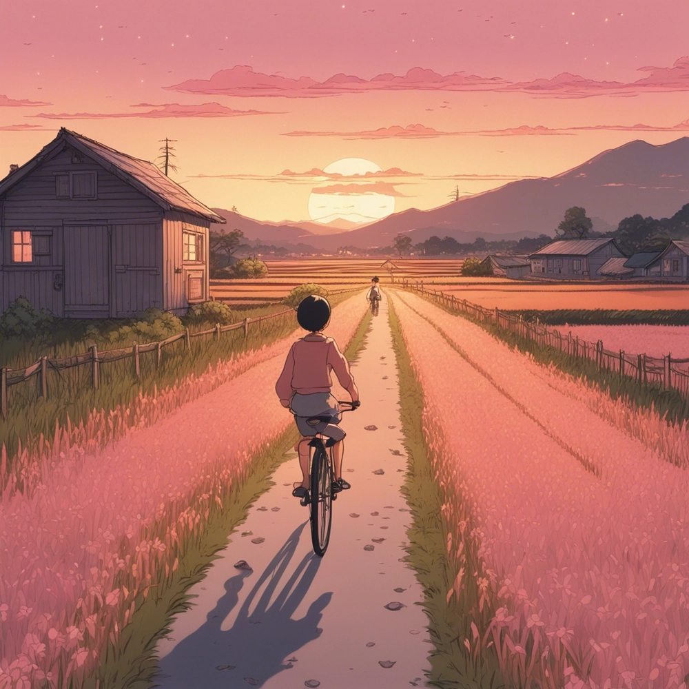 hình ảnh làng quê yên bình anime thơ mông