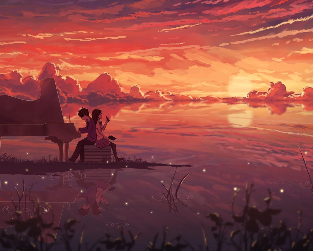 hình ảnh làng quê yên bình anime mùa hè