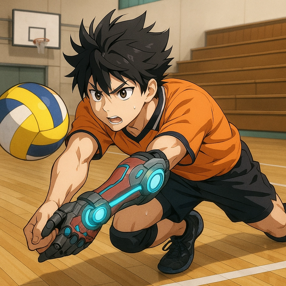 ảnh anime bóng chuyền đang thi đấu