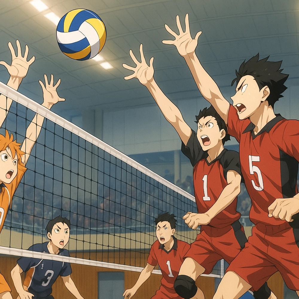 ảnh bóng chuyền anime chuyển động mạnh