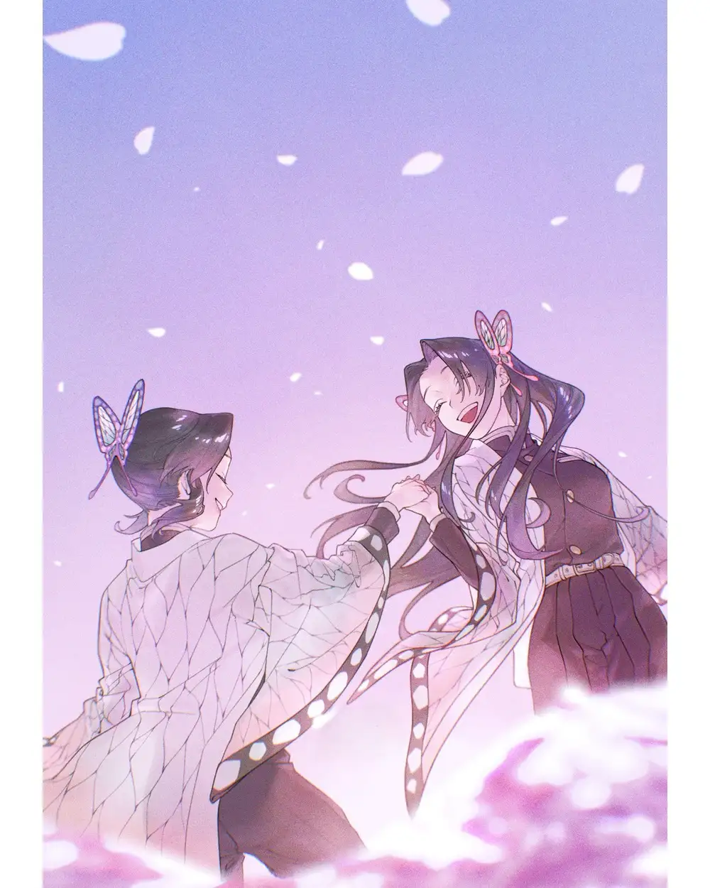 ảnh hai chị em anime cute giữa thiên nhiên 